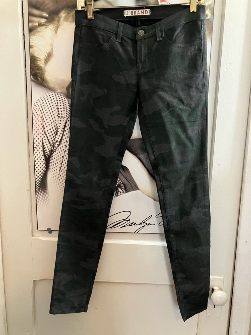 J Brand Black Charcoal Camo Skinny Jeans